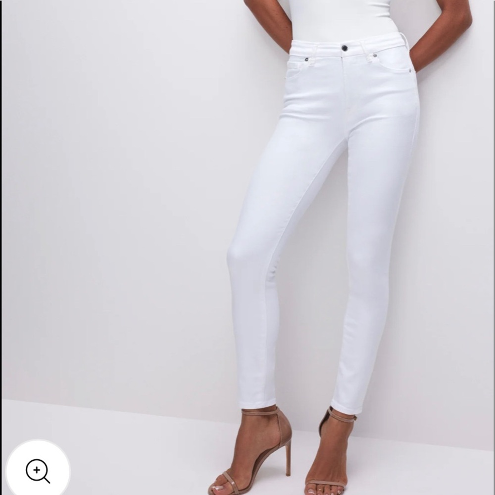 Good American Good Legs Crop White Jeans